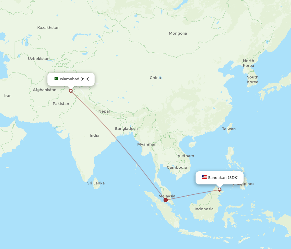 ISB-SDK flight routes