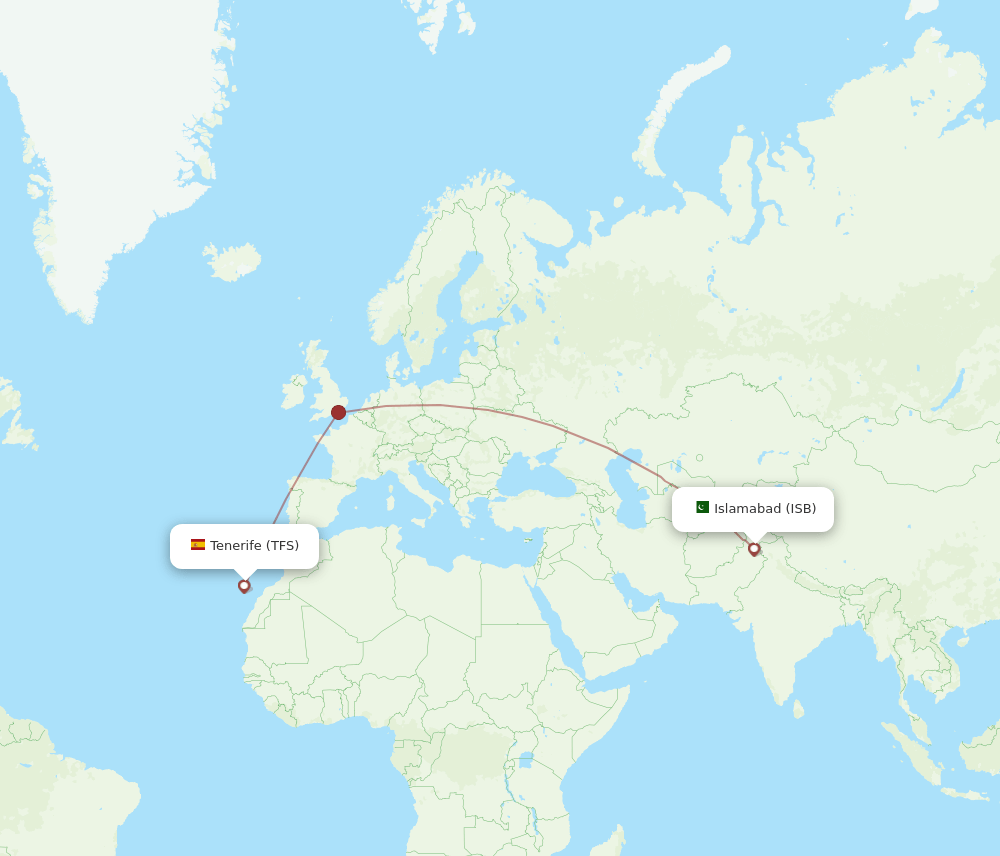 ISB-TFS flight routes