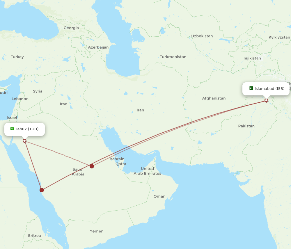 ISB-TUU flight routes
