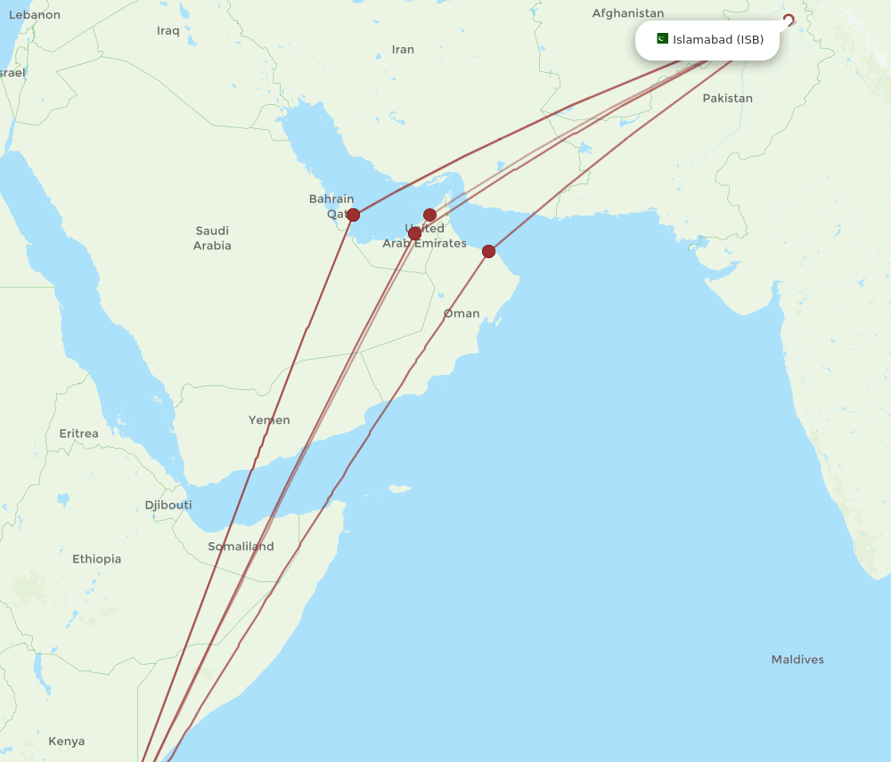 ISB-ZNZ flight routes