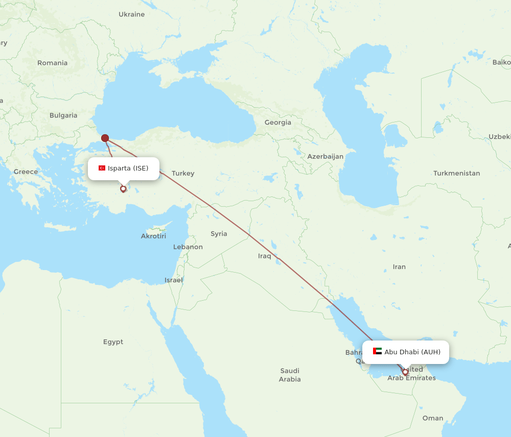 ISE-AUH flight routes