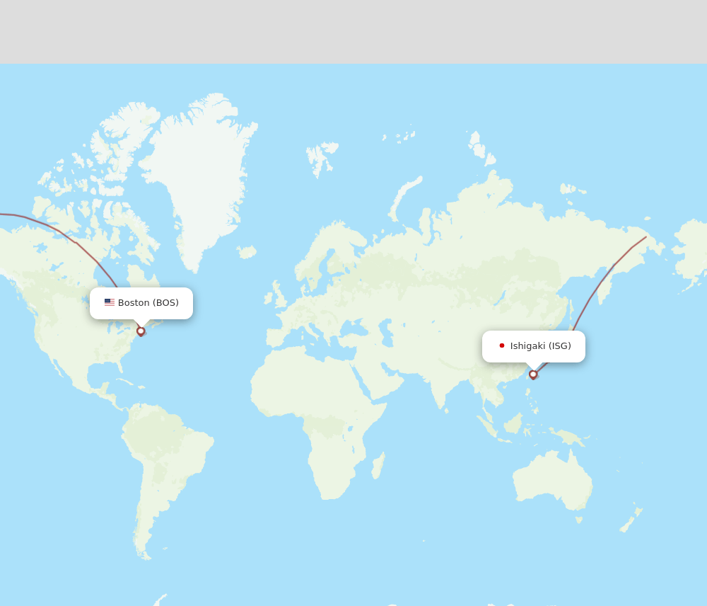 ISG-BOS flight routes