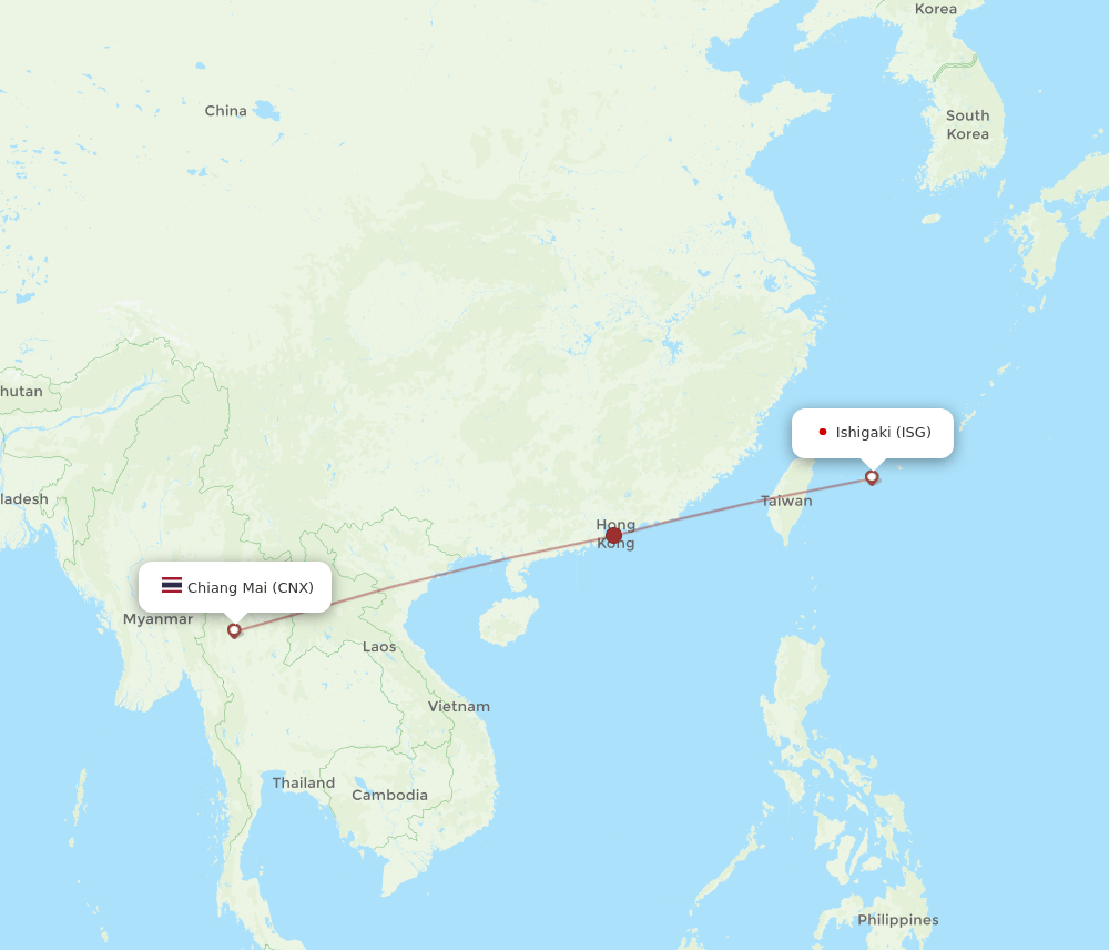 ISG-CNX flight routes