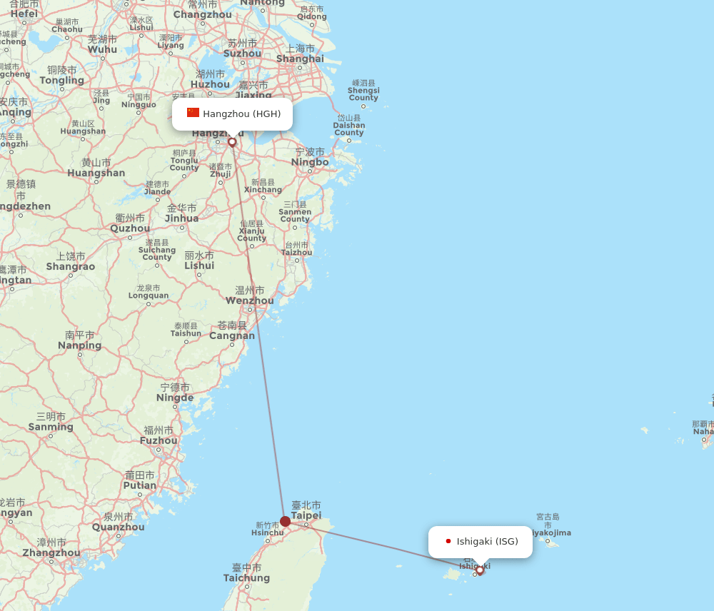 ISG-HGH flight routes