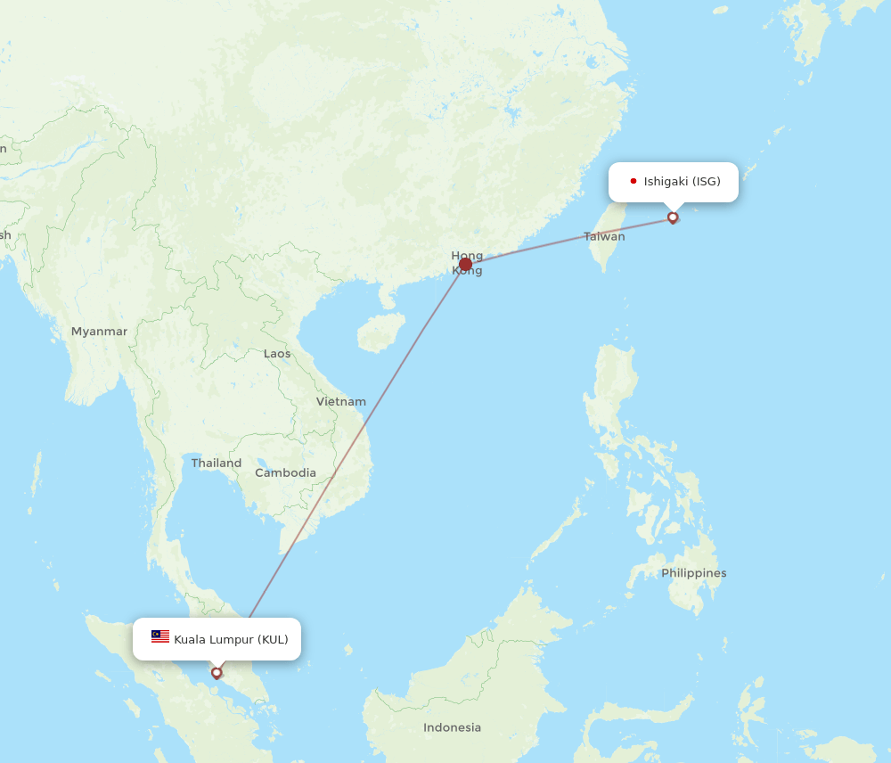 ISG-KUL flight routes