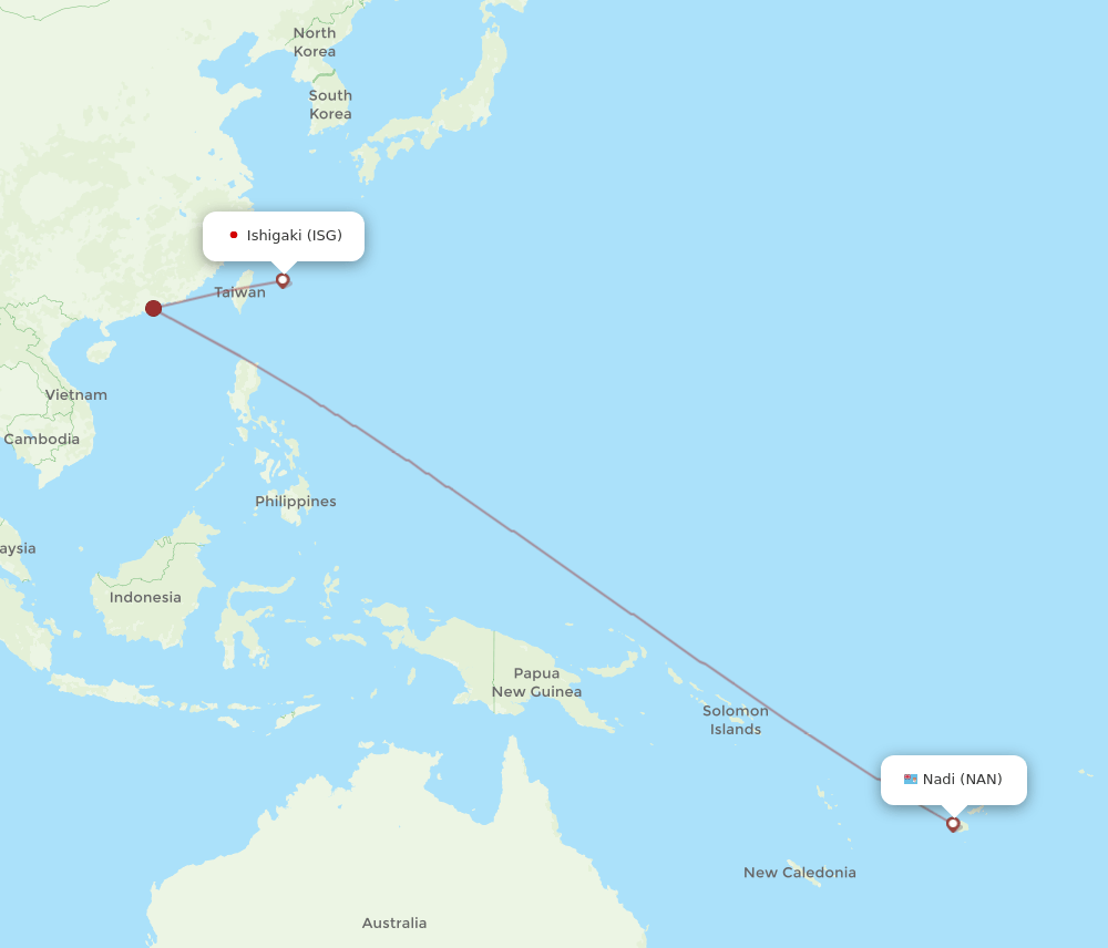 ISG-NAN flight routes