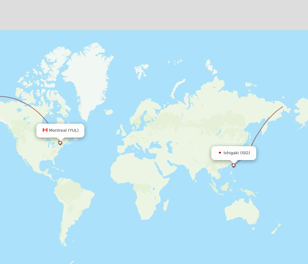 ISG to YUL flights and routes map