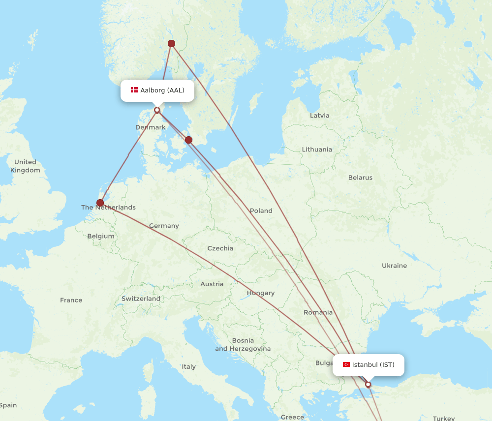 IST-AAL flight routes