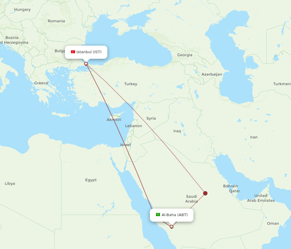 IST-ABT flight routes