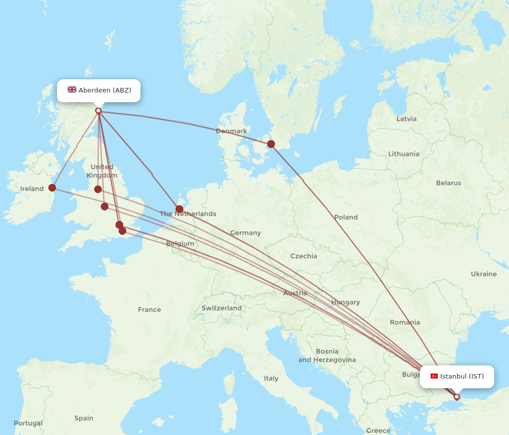 IST-ABZ flight routes