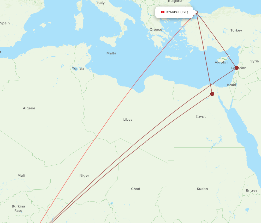 IST-ACC flight routes
