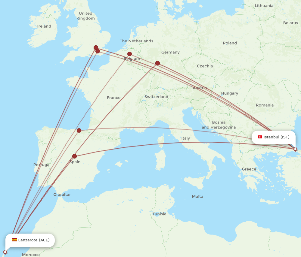 IST-ACE flight routes