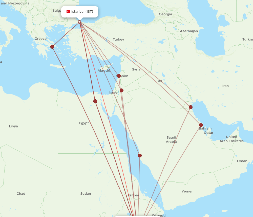 IST-ADD flight routes