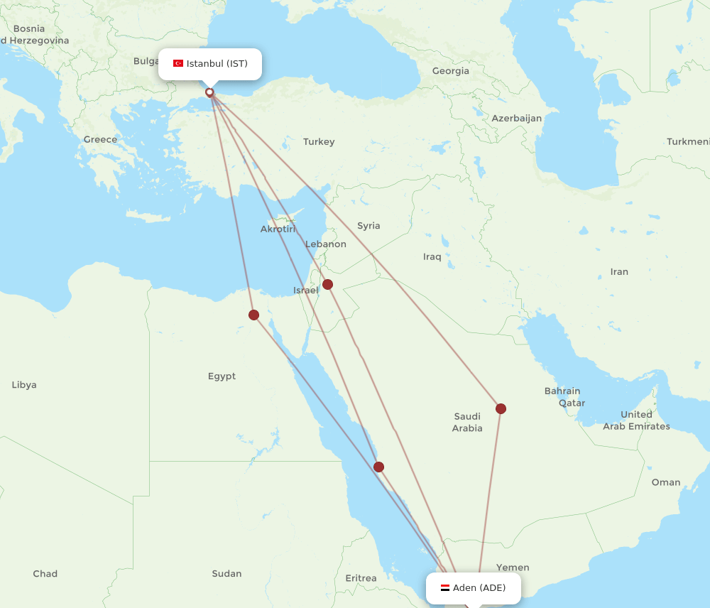 IST-ADE flight routes