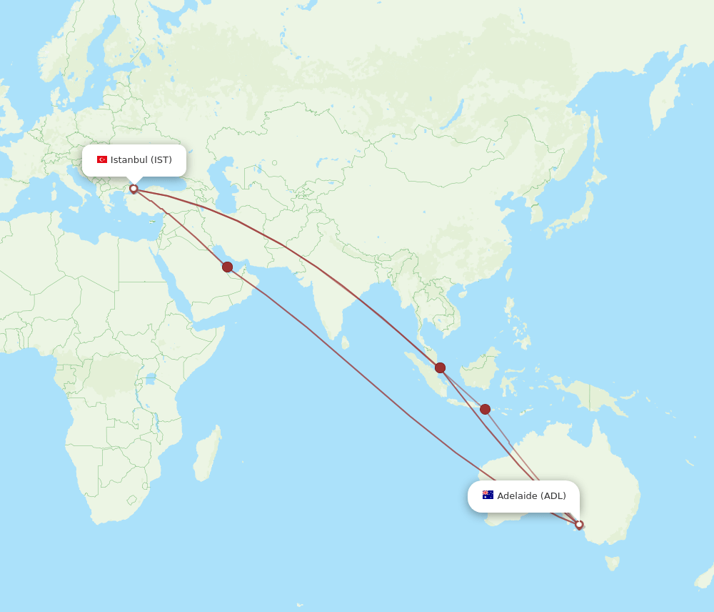 IST-ADL flight routes