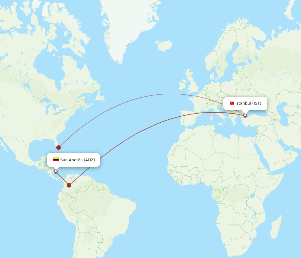 IST-ADZ flight routes