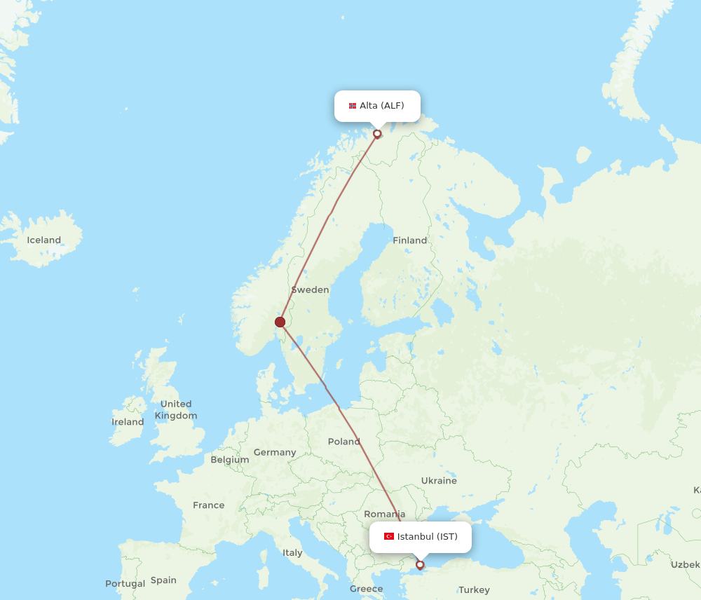 IST-ALF flight routes