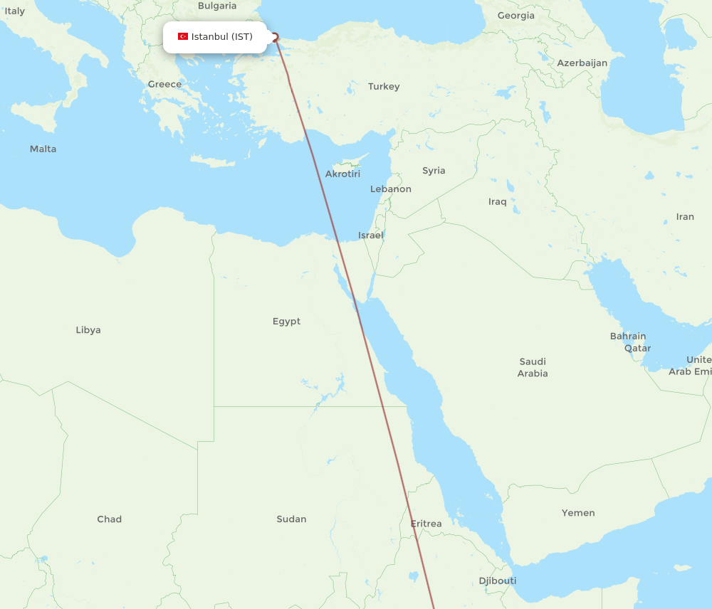 IST-AMH flight routes