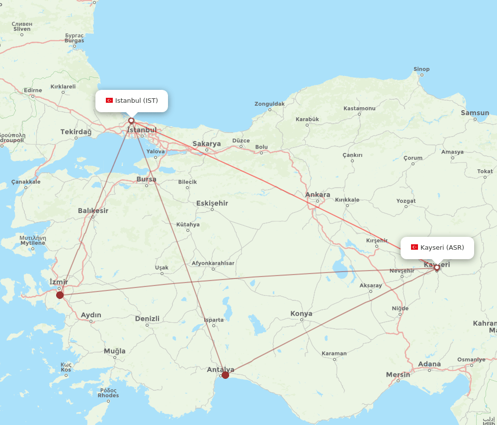 IST-ASR flight routes