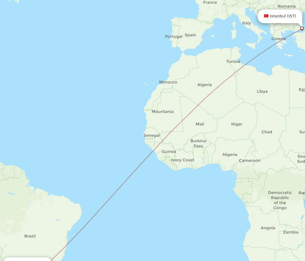 IST-ASU flight routes