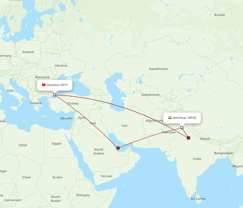 IST-ATQ flight routes