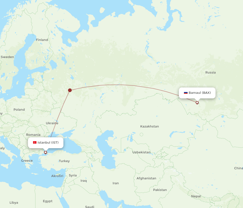IST-BAX flight routes