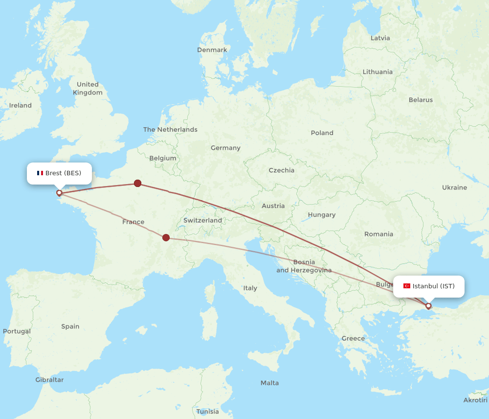 IST-BES flight routes