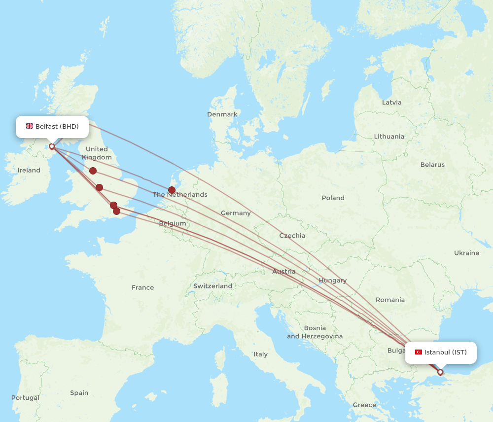 IST-BHD flight routes