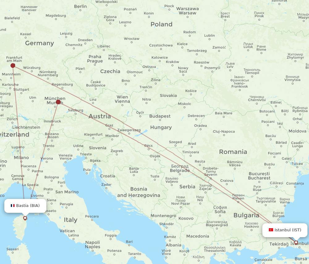 IST-BIA flight routes