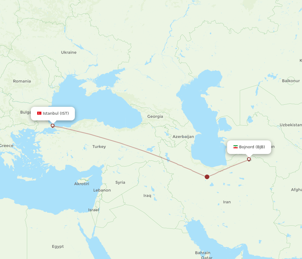 IST to BJB flights and routes map