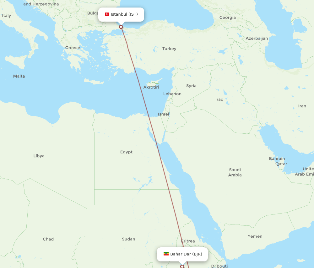IST-BJR flight routes
