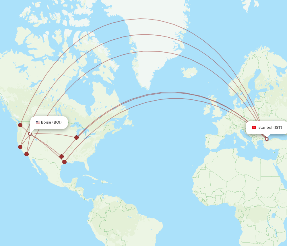 IST-BOI flight routes