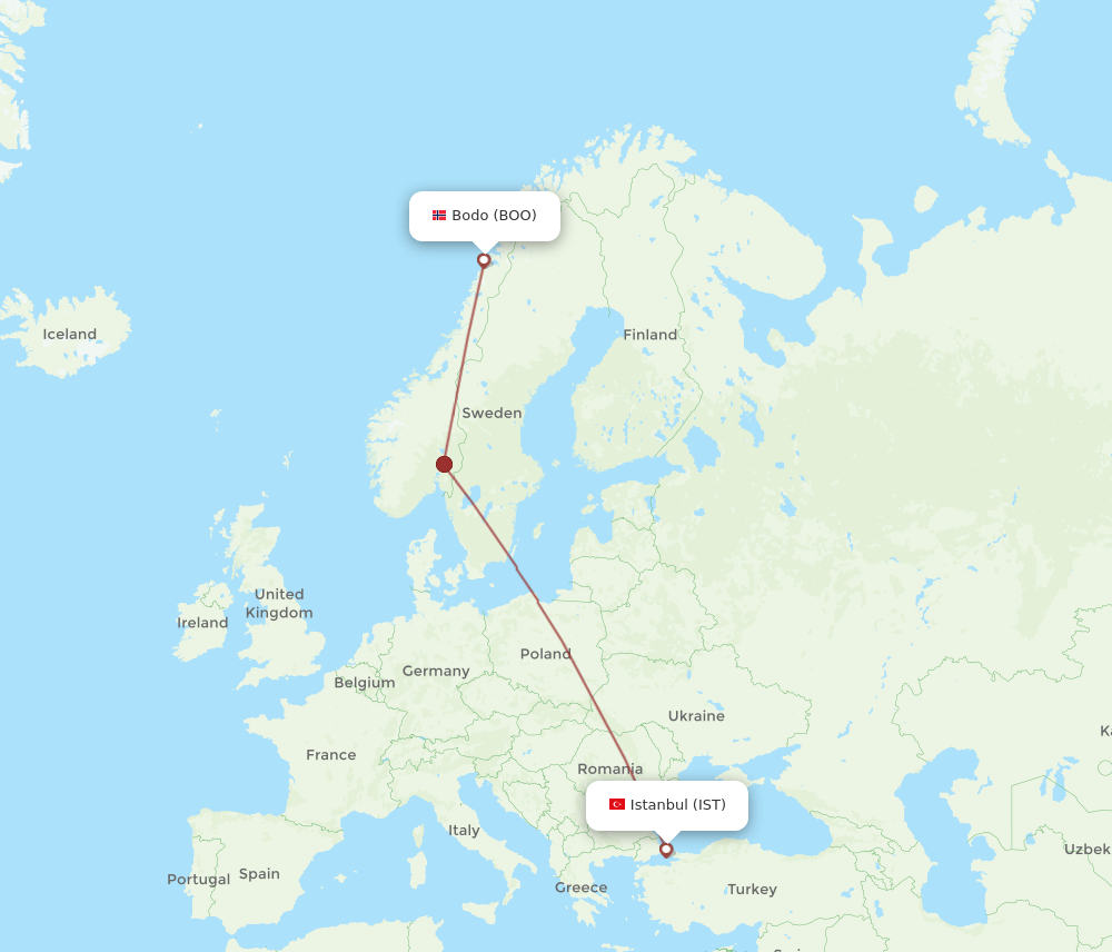 IST-BOO flight routes