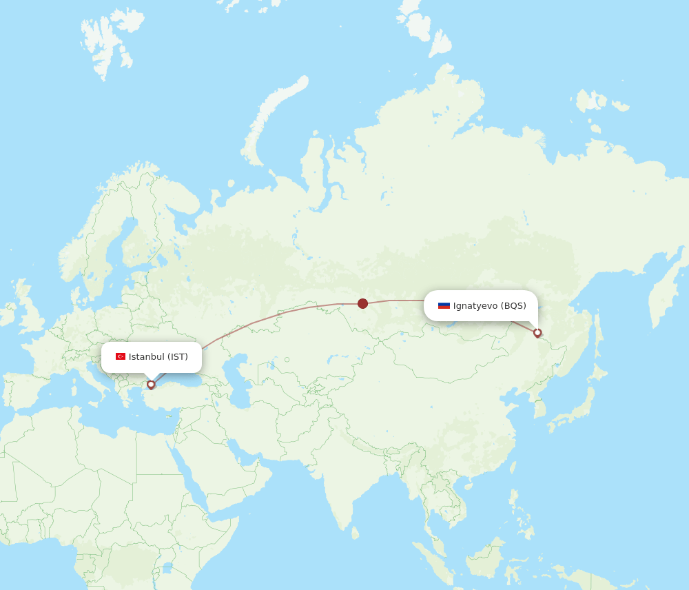 IST-BQS flight routes