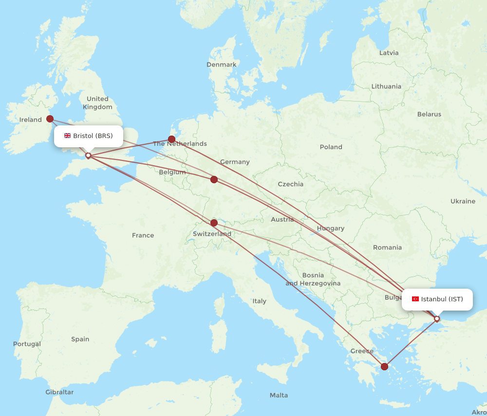 IST-BRS flight routes