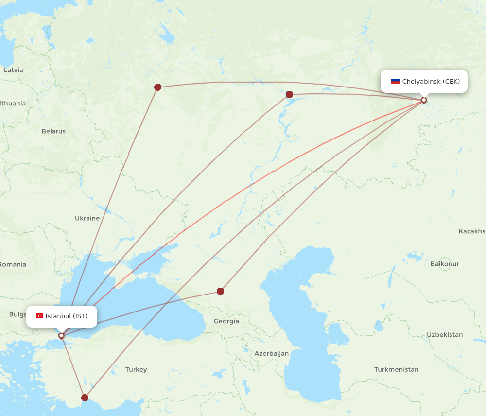 IST-CEK flight routes