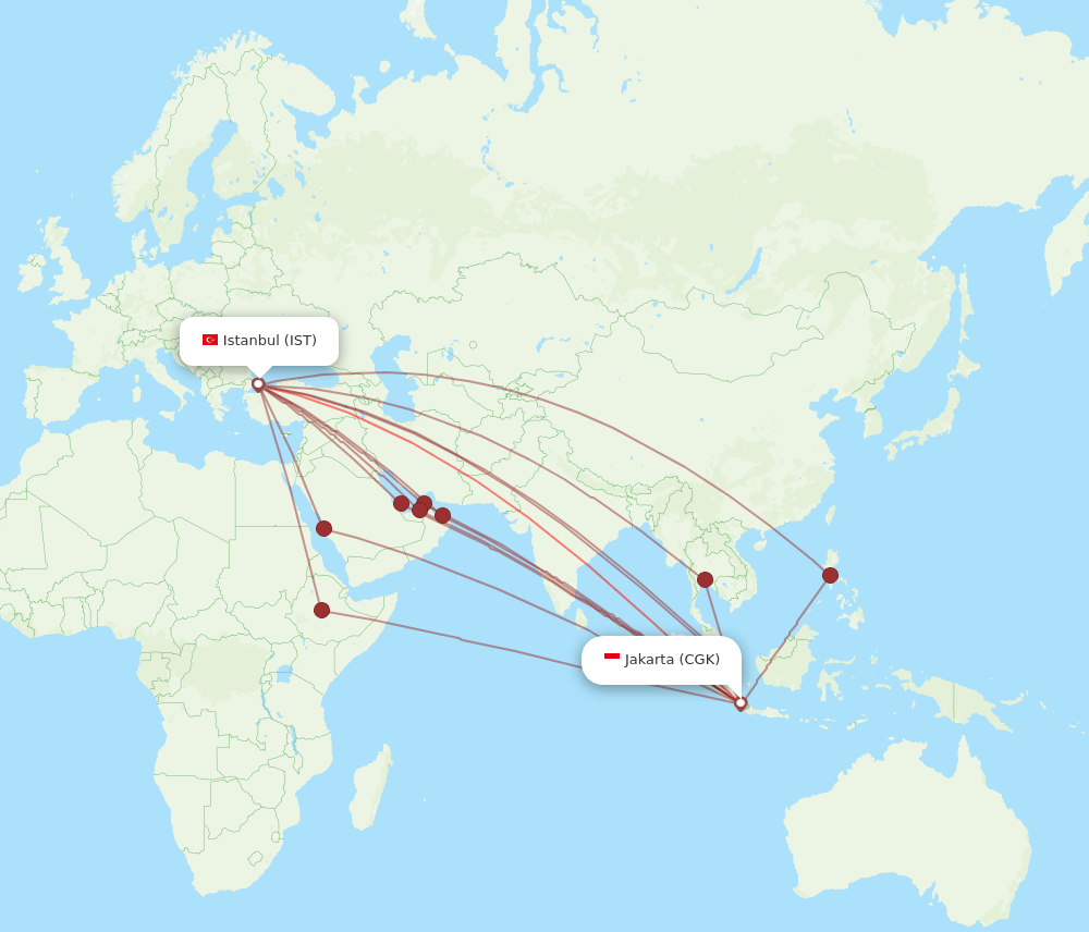 IST-CGK flight routes