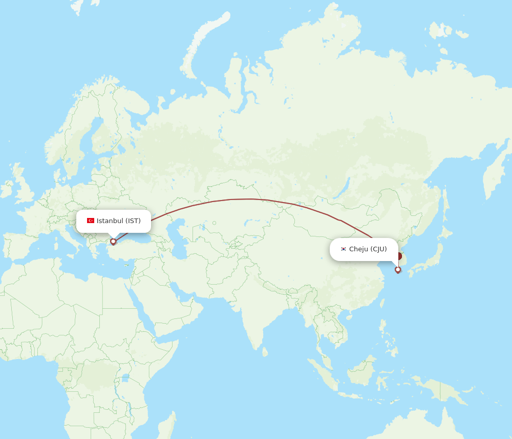 IST-CJU flight routes