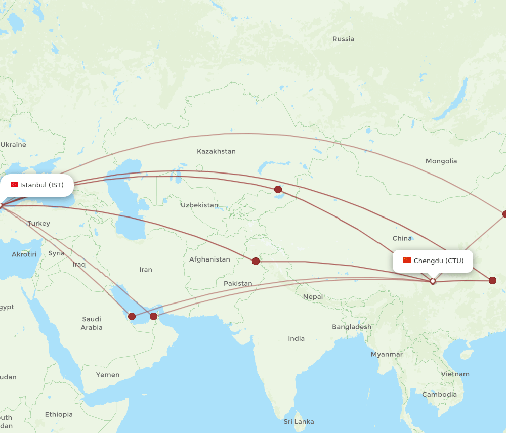 IST-CTU flight routes