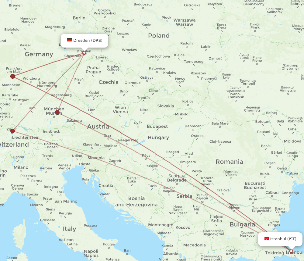 IST-DRS flight routes