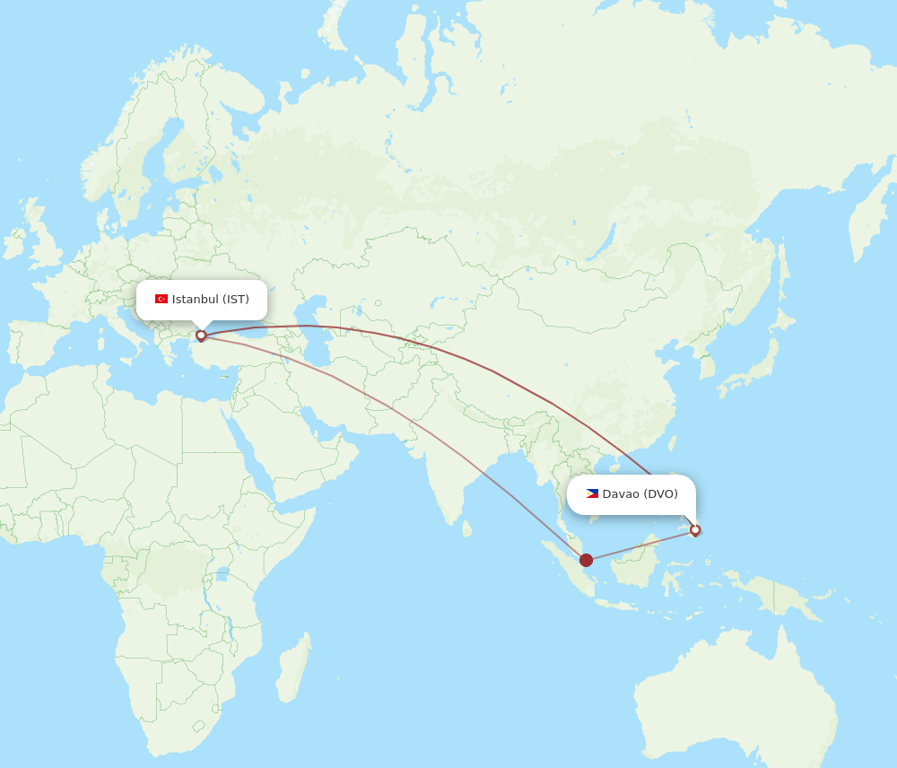 IST-DVO flight routes