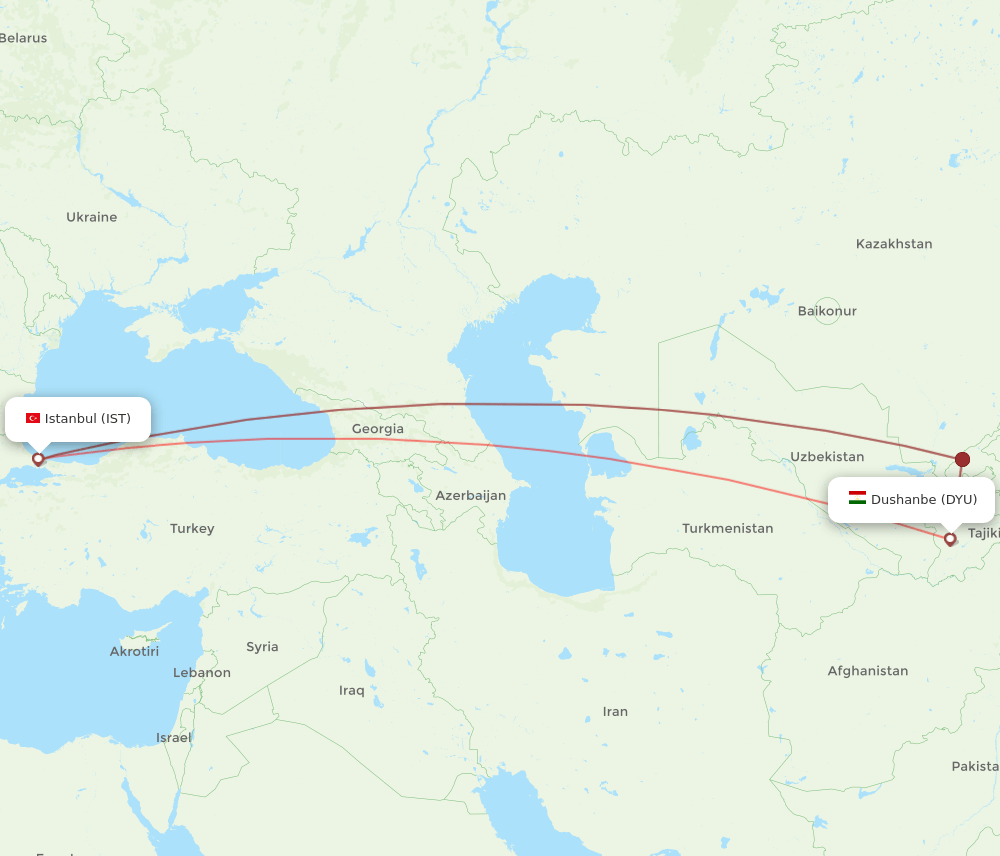 IST-DYU flight routes