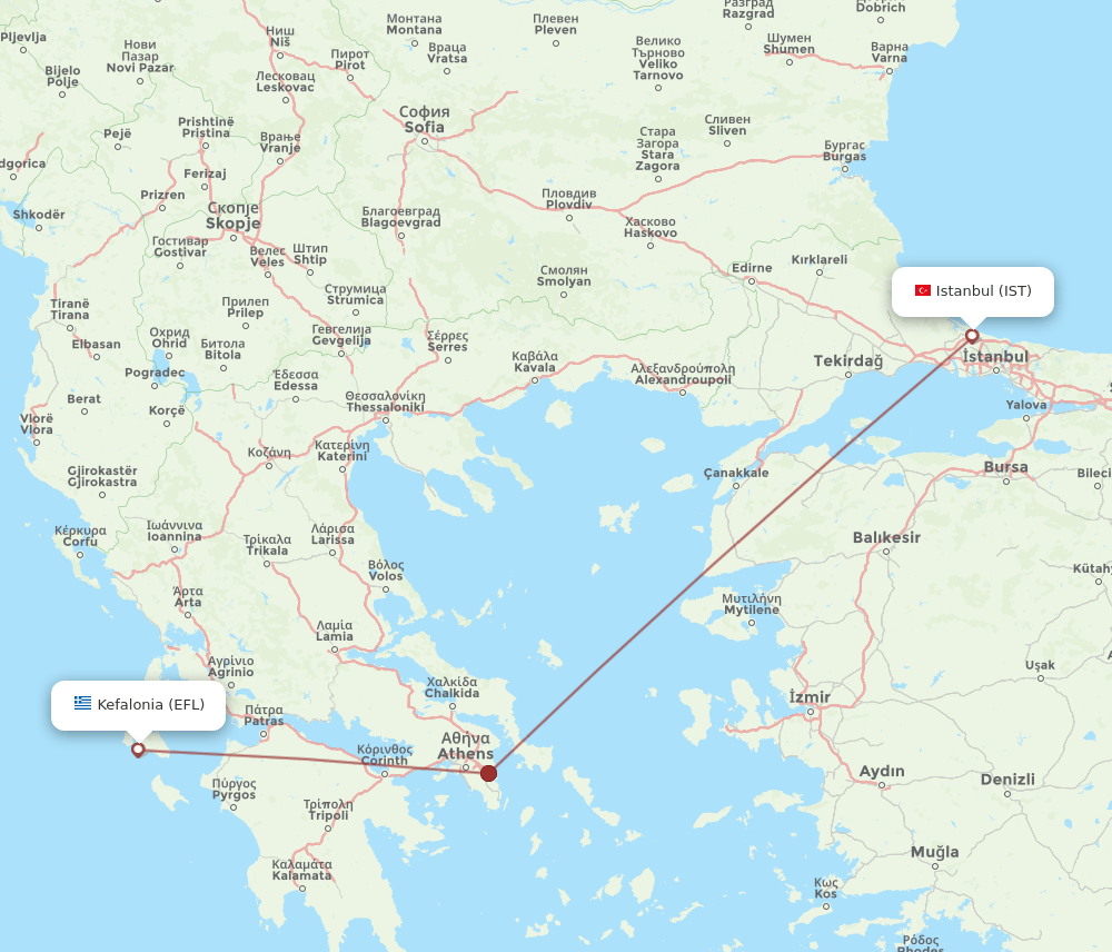 IST-EFL flight routes