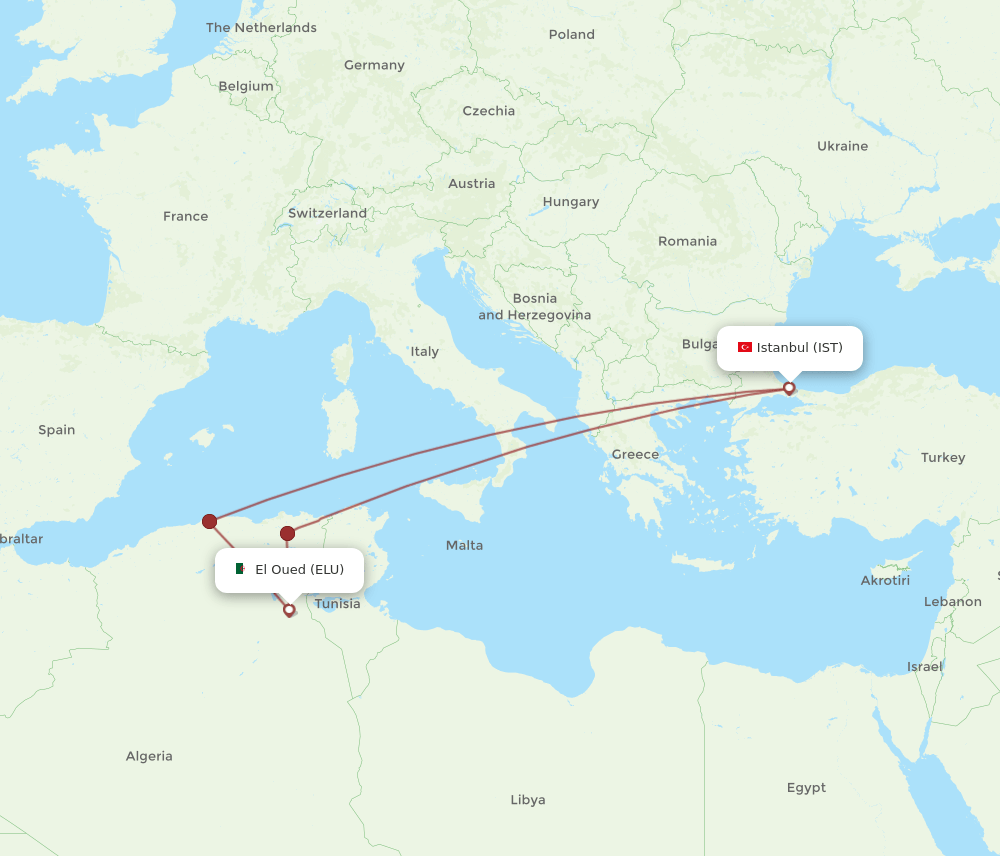 IST-ELU flight routes