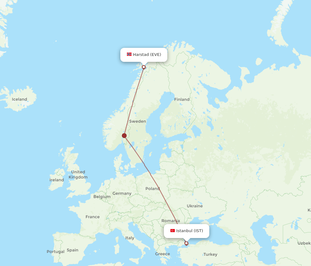 IST-EVE flight routes