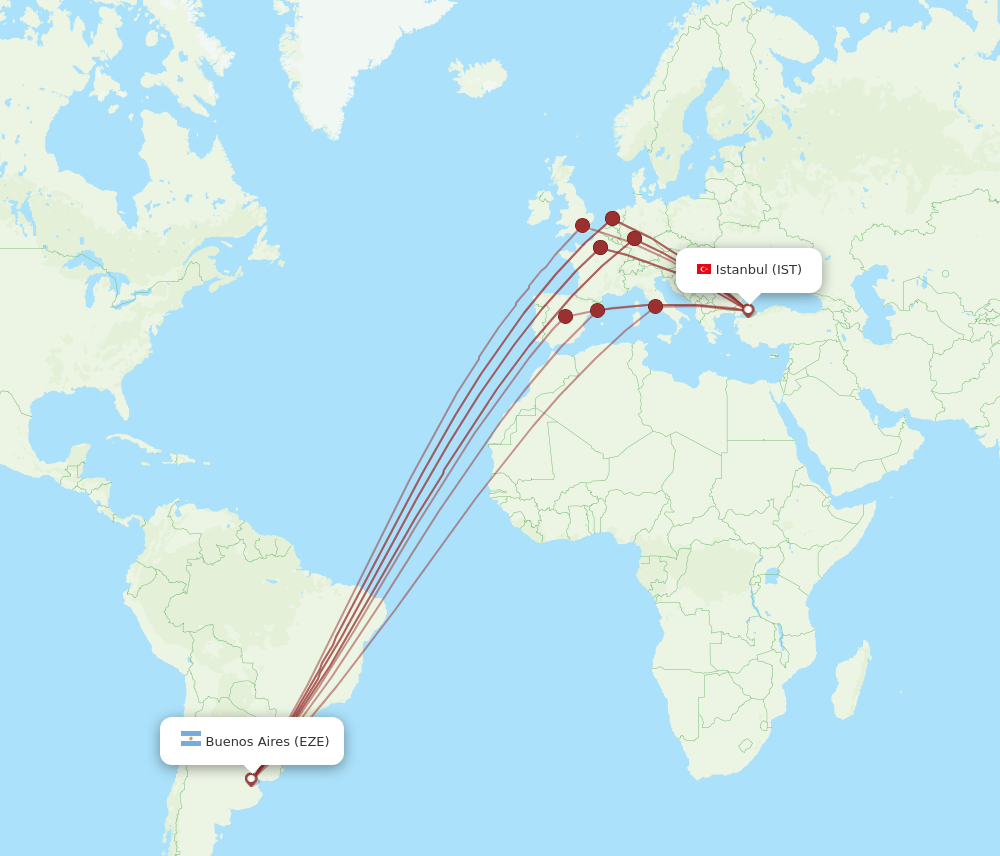 IST-EZE flight routes