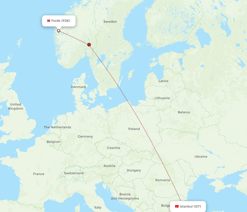 IST-FDE flight routes