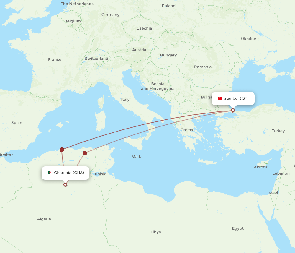 IST-GHA flight routes