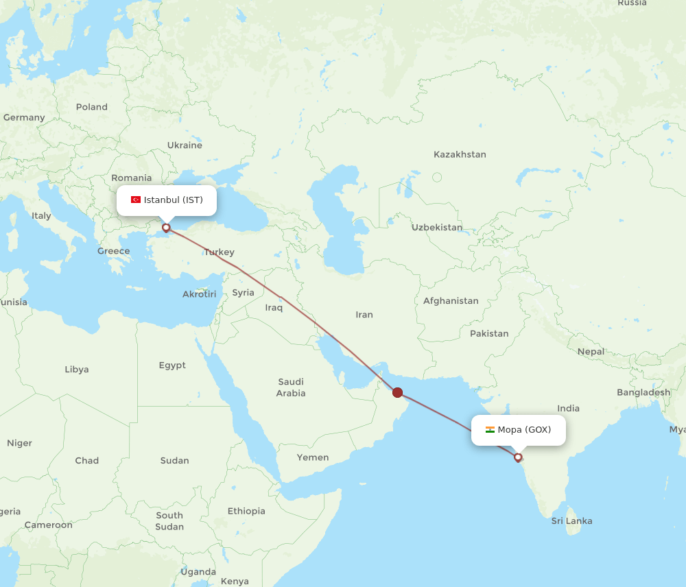 IST-GOX flight routes