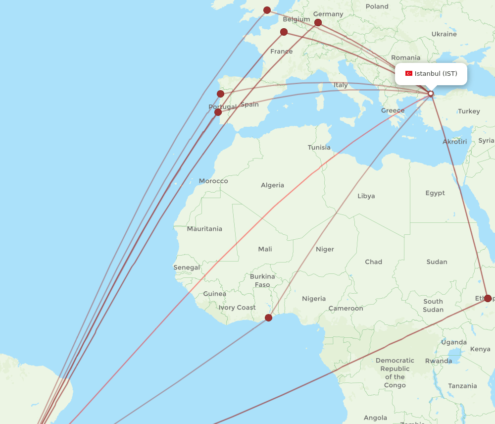 IST-GRU flight routes